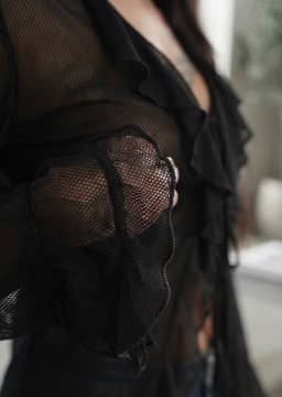 Noir Mesh Ruffle Cardigan 2